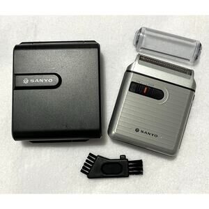 Mens Vtg Sanyo SV-M730 Portable Foil Head Travel Shaver Battery Op Made in Japan